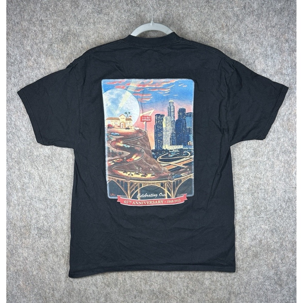 In-N-Out Burger 65th Anniversary 1948-2013 Shirt Mens Large Black Hanes